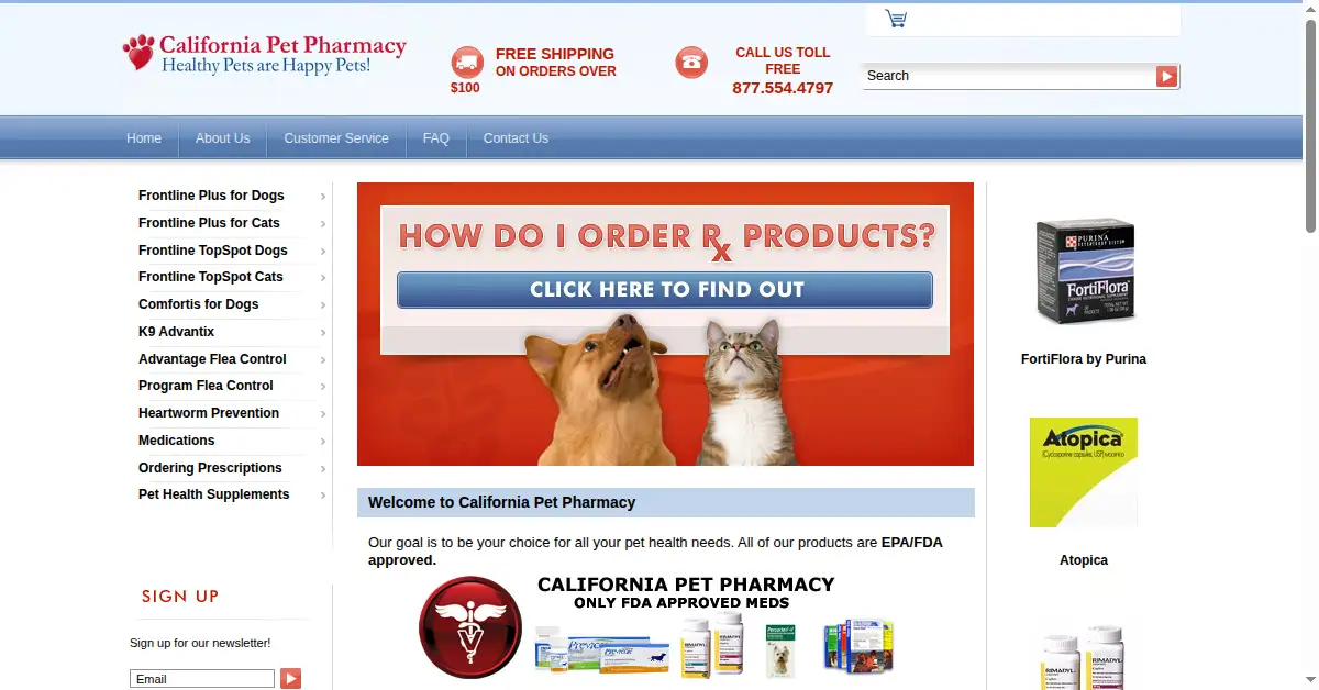 californiapetpharmacy.com as the Internet Archive first saved it, 28 Jan 2011