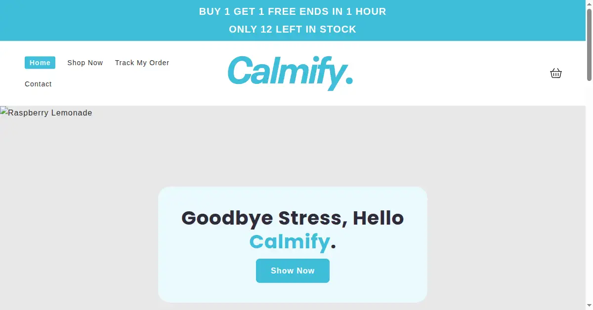calmifydrink.com as the Internet Archive first saved it, 18 Jan 2025