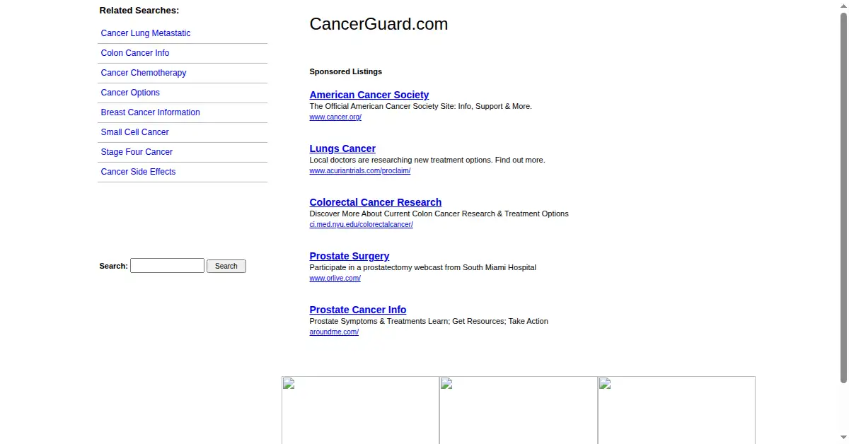 cancerguard.com as the Internet Archive first saved it, 14 Jan 2010