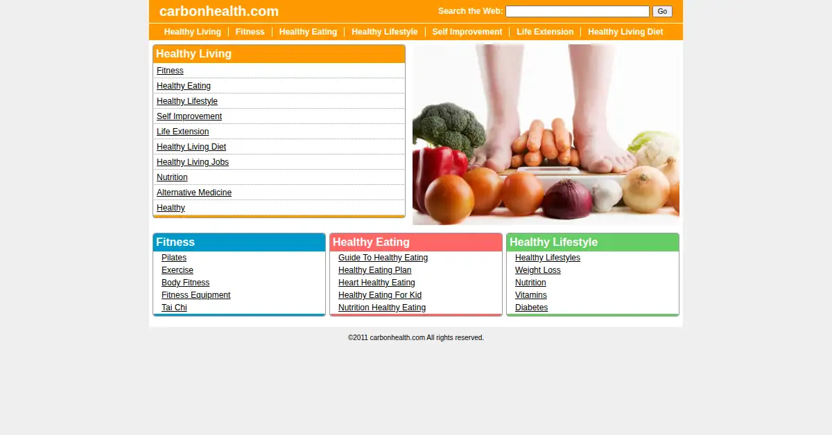 carbonhealth.com as the Internet Archive first saved it, 1 Feb 2011