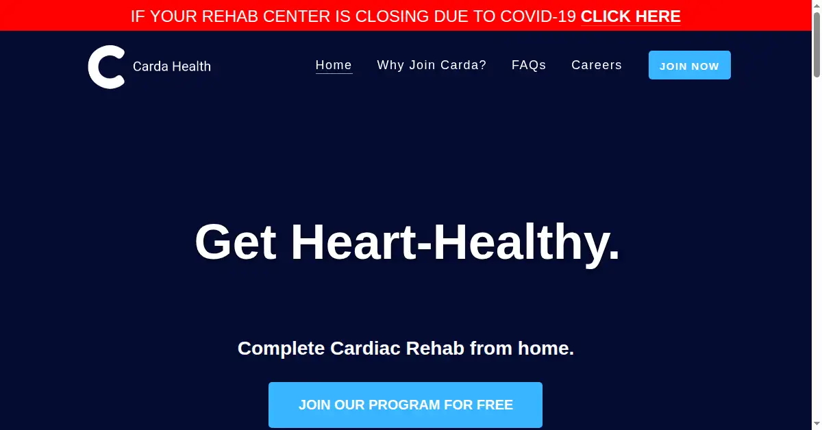 cardahealth.com as the Internet Archive first saved it, 26 Sep 2020