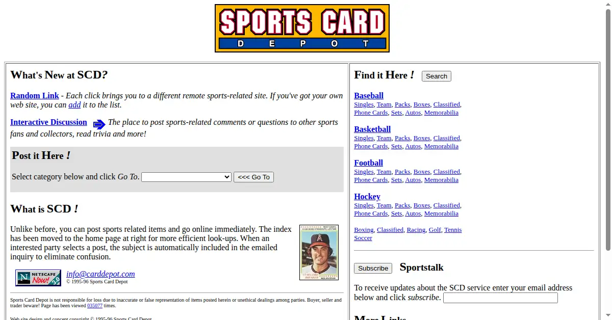 carddepot.com as the Internet Archive first saved it, 19 Dec 1996