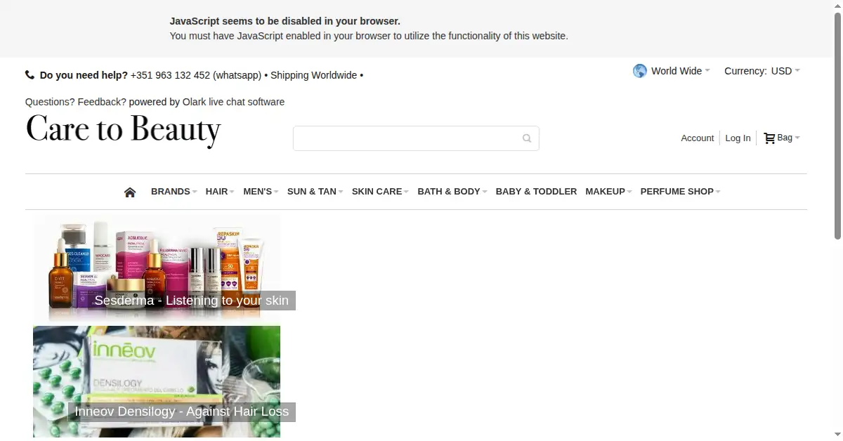 caretobeauty.com as the Internet Archive first saved it, 10 Mar 2016