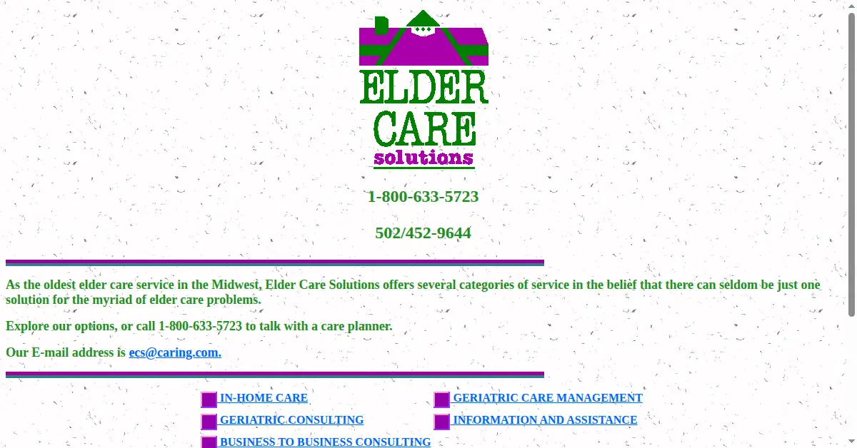 caring.com as the Internet Archive first saved it, 30 Dec 1996