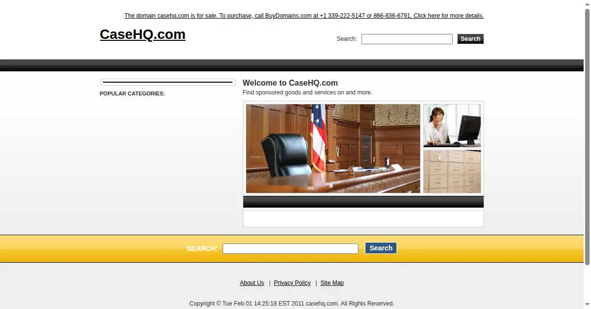 casehq.com as the Internet Archive first saved it, 1 Feb 2011