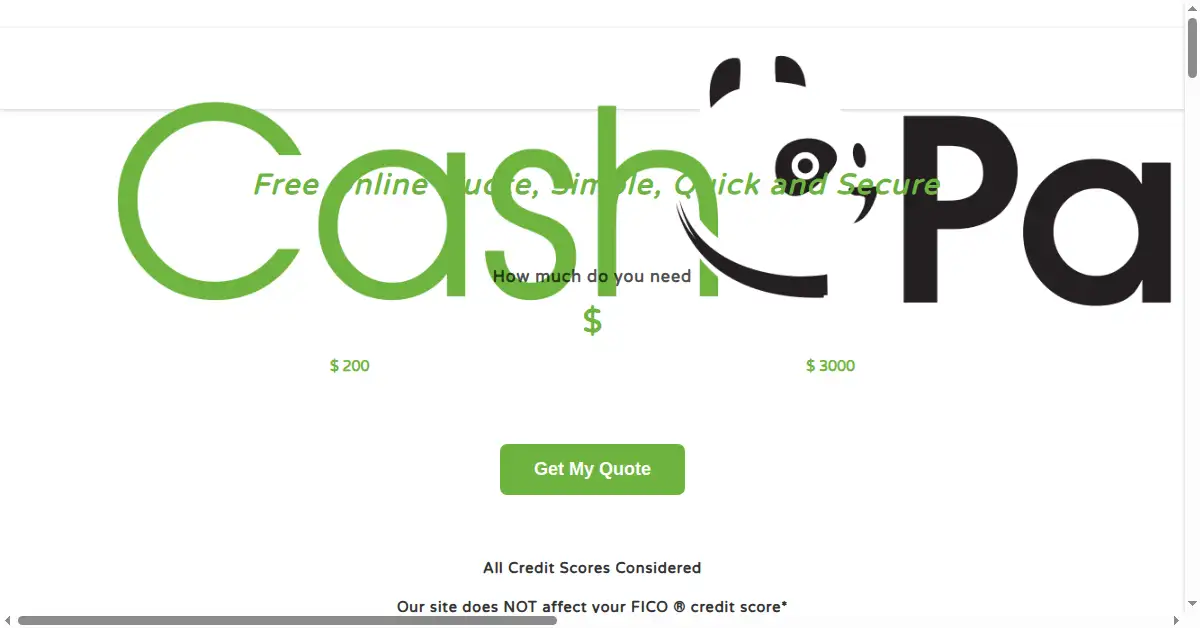 cashpandaloans.com as the Internet Archive first saved it, 17 Jan 2021