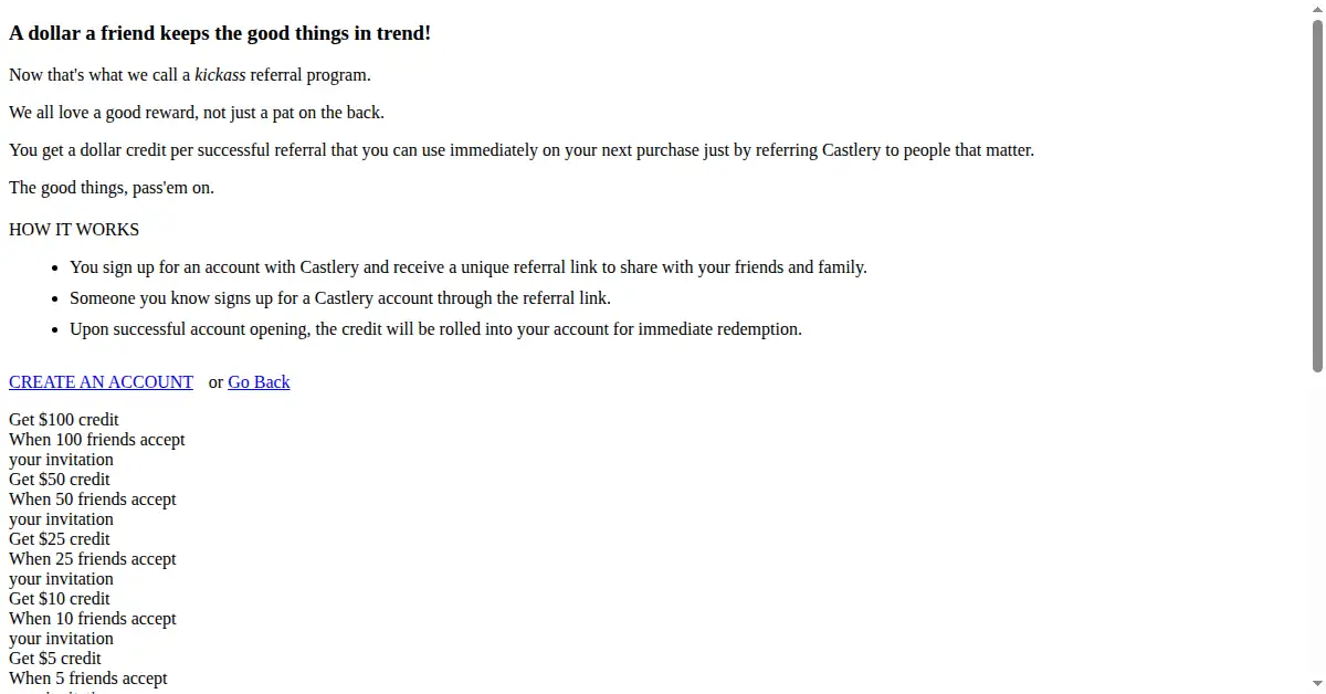 castlery.com as the Internet Archive first saved it, 7 Oct 2013