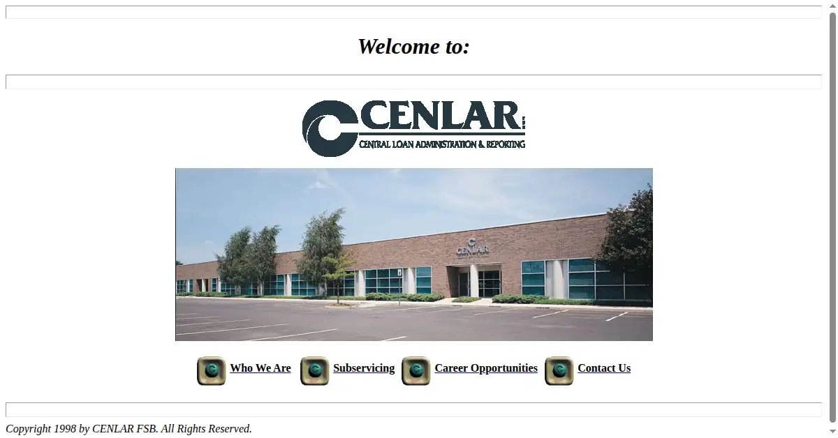 cenlar.com as the Internet Archive first saved it, 12 Dec 1998