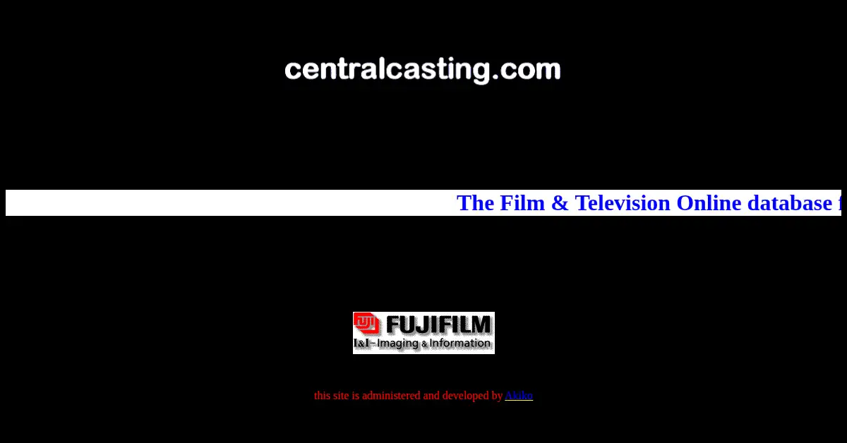 centralcasting.com as the Internet Archive first saved it, 24 Dec 1996