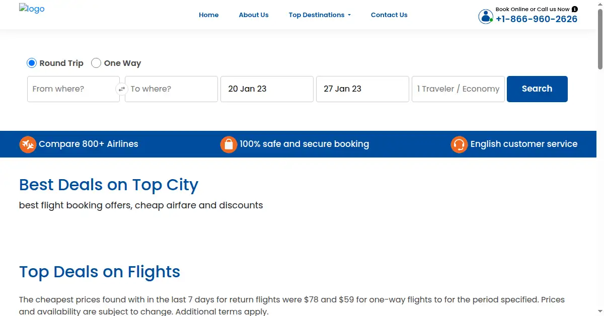 cheapdealsfare.com as the Internet Archive first saved it, 19 Jan 2023