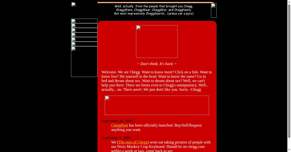 chegg.com as the Internet Archive first saved it, 3 Oct 2000