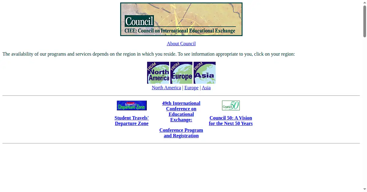 ciee.org as the Internet Archive first saved it, 31 Oct 1996