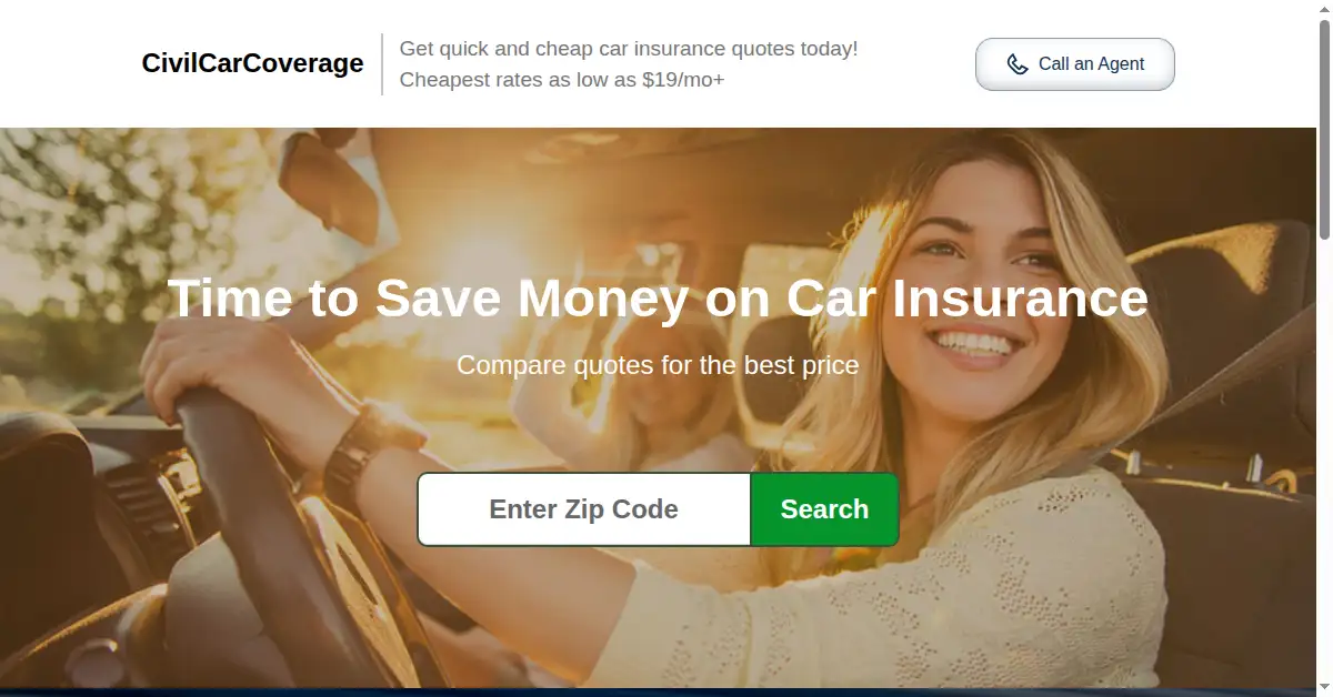 civilcarcoverage.com as the Internet Archive first saved it, 19 Jan 2023