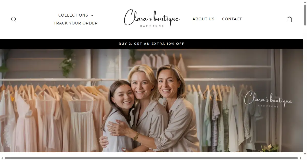 clarasboutiquehamptons.com as the Internet Archive first saved it, 7 Nov 2025