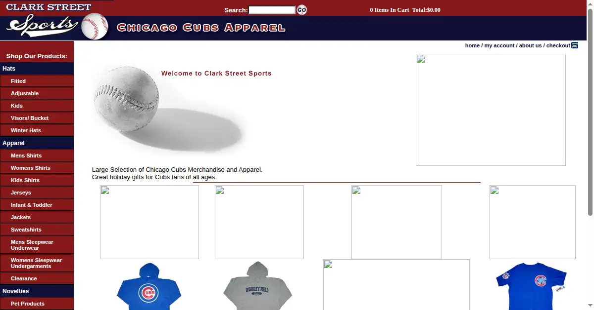 clarkstreetsports.com as the Internet Archive first saved it, 30 Nov 2005