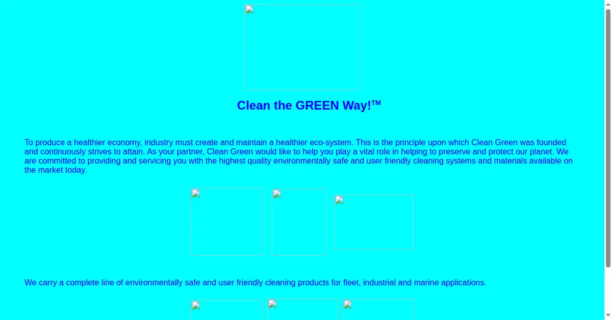 cleangreen.com as the Internet Archive first saved it, 17 Oct 2000