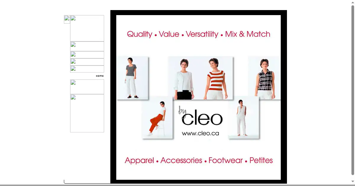 cleo.ca as the Internet Archive first saved it, 1 Apr 2003