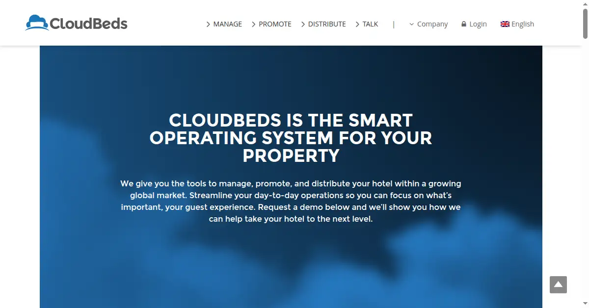 cloudbeds.com as the Internet Archive first saved it, 17 May 2014