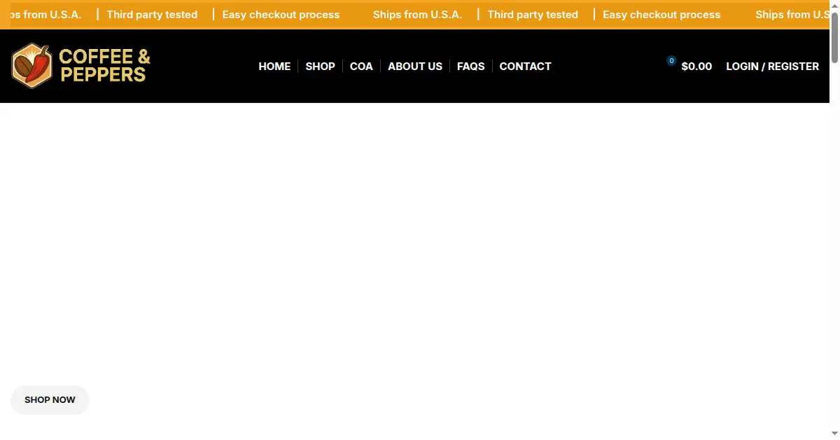coffeeandpeppers.com as the Internet Archive first saved it, 6 Feb 2026