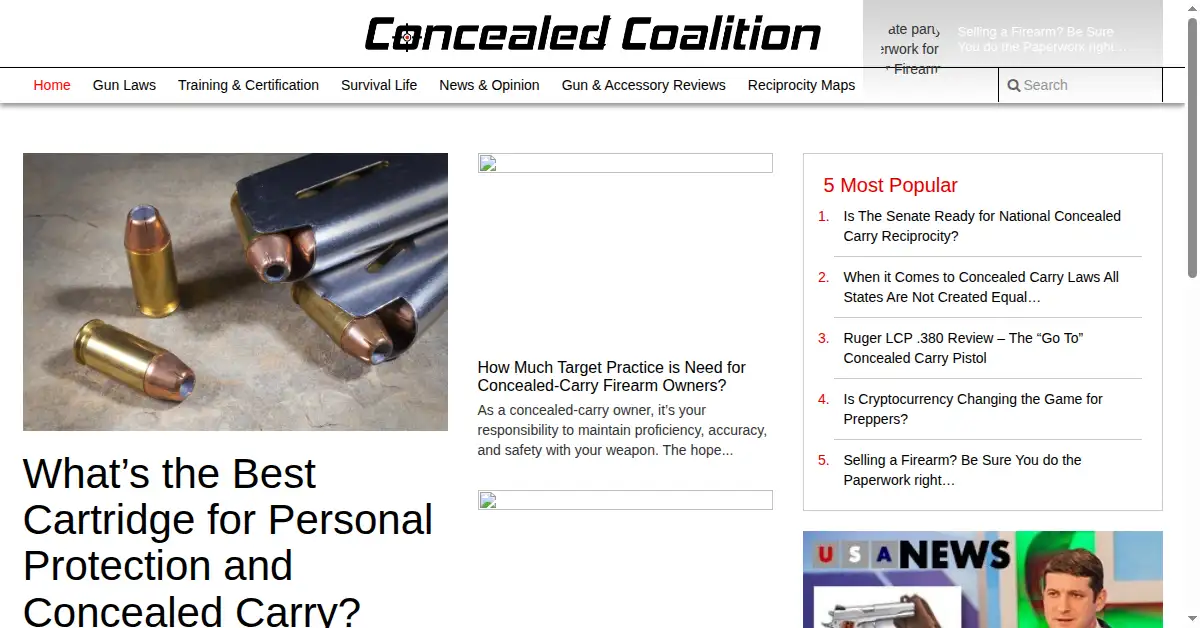 concealedcoalition.com as the Internet Archive first saved it, 26 Feb 2018