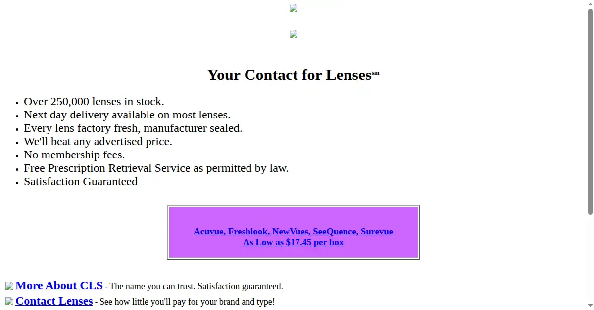 contactsdirect.com as the Internet Archive first saved it, 7 Apr 1997