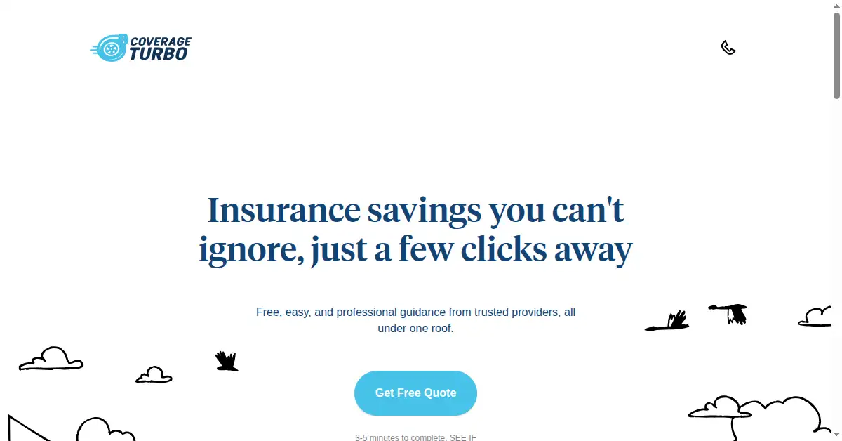 coverageturbo.com as the Internet Archive first saved it, 19 Dec 2025