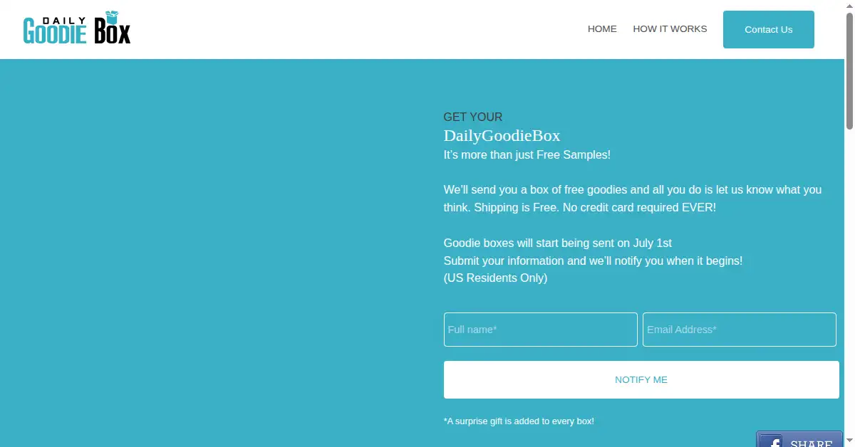 dailygoodiebox.com as the Internet Archive first saved it, 16 May 2016