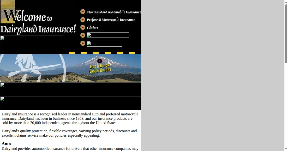 dairylandinsurance.com as the Internet Archive first saved it, 19 Jun 2000