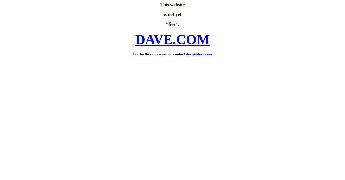 dave.com as the Internet Archive first saved it, 25 Jun 1997