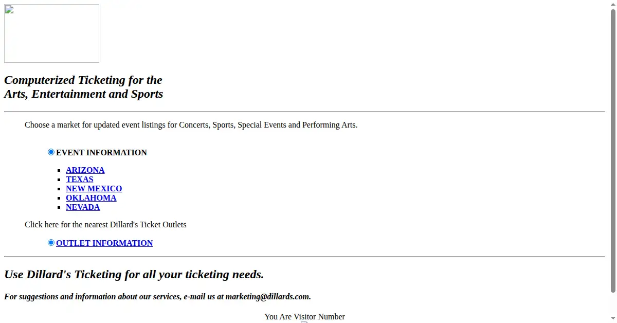 dillards.com as the Internet Archive first saved it, 2 Nov 1996
