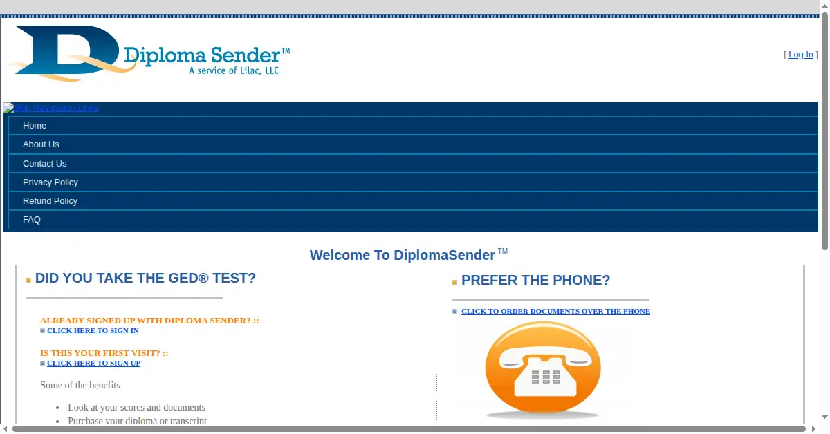 diplomasender.com as the Internet Archive first saved it, 31 Jan 2013