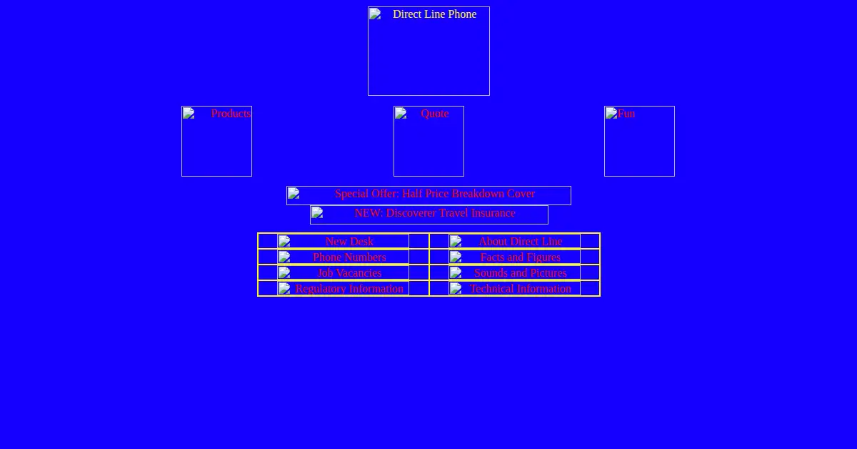 directline.com as the Internet Archive first saved it, 12 Dec 1998