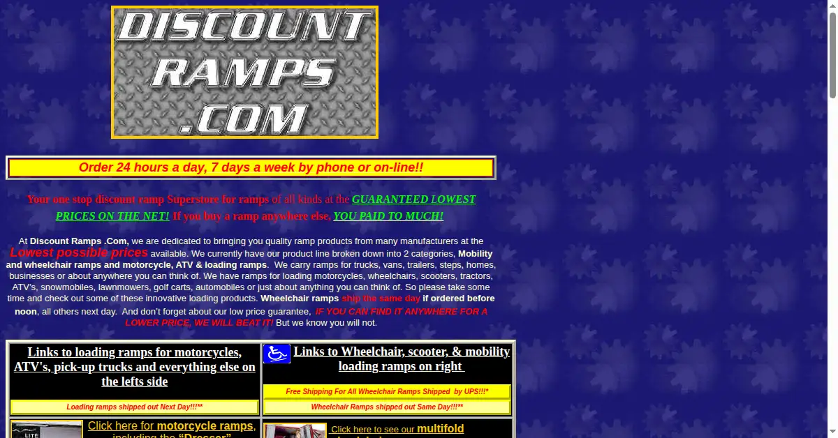 discountramps.com as the Internet Archive first saved it, 4 Dec 2000