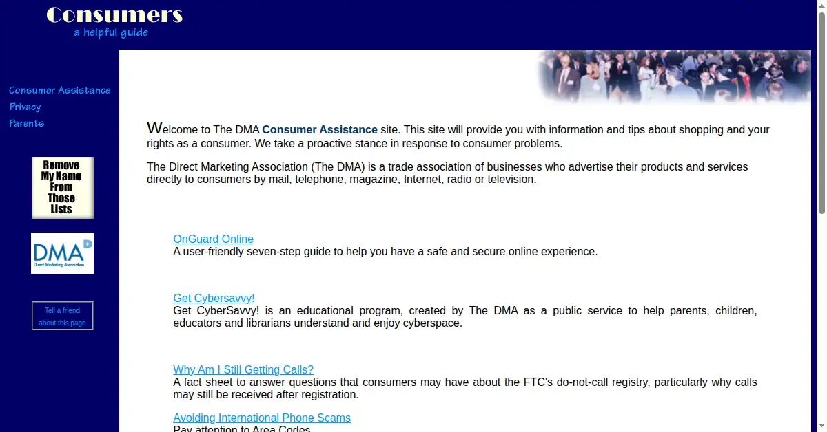 dmachoice.org as the Internet Archive first saved it, 11 Oct 2007