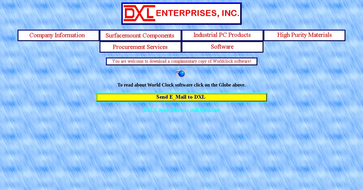 dxl.com as the Internet Archive first saved it, 1 Jan 1997