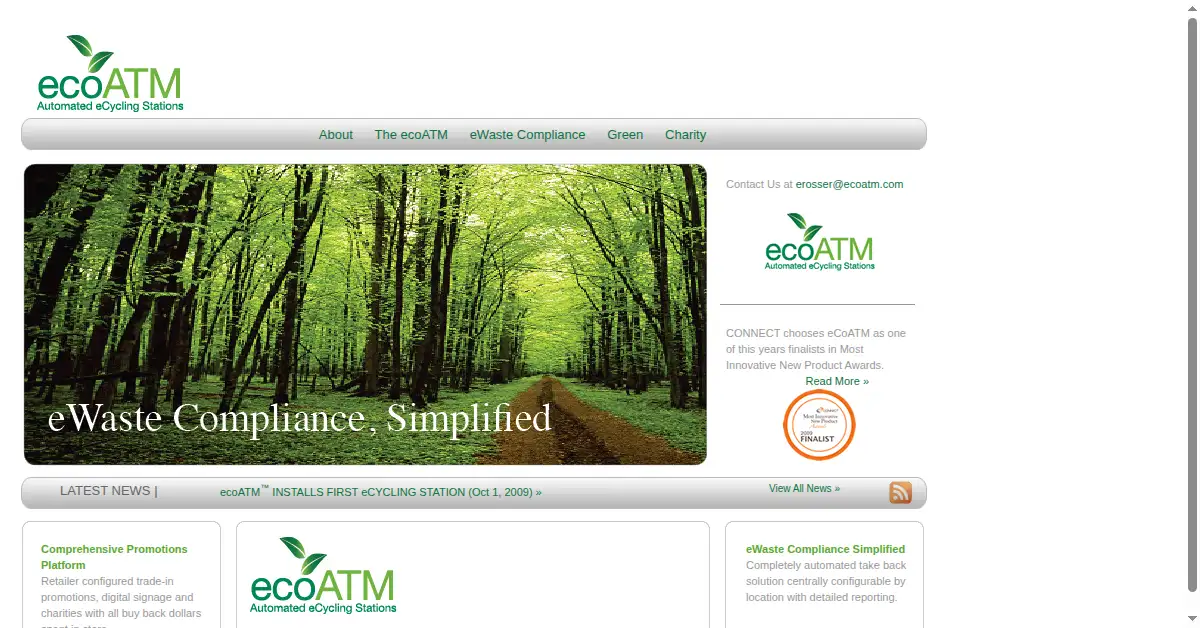 ecoatm.com as the Internet Archive first saved it, 6 Oct 2009