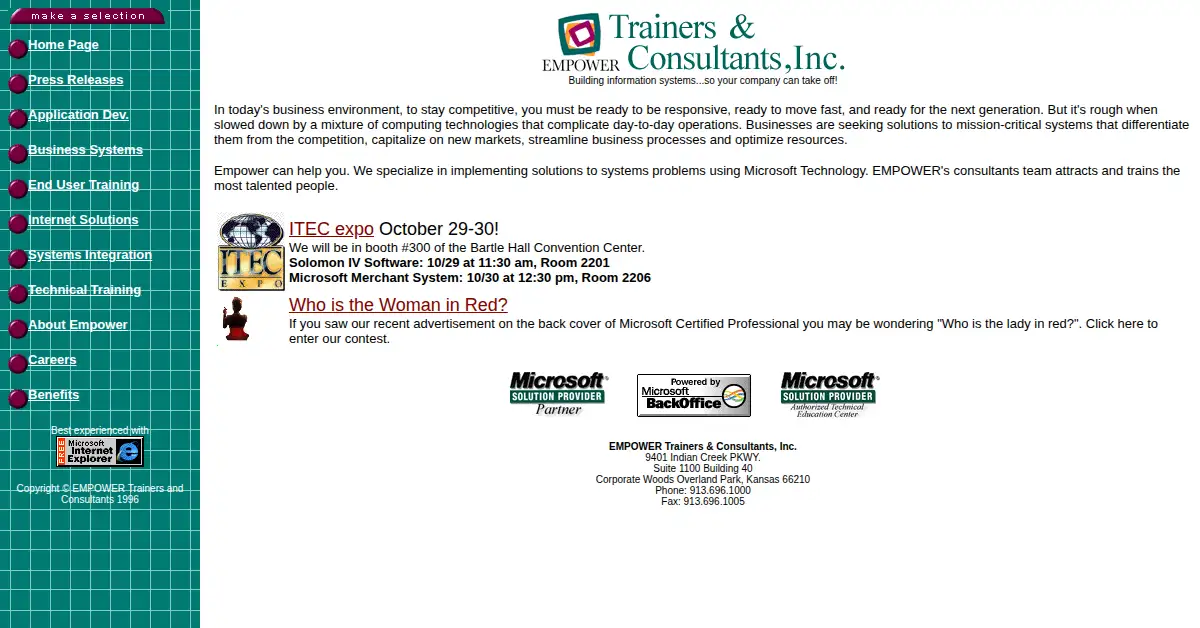 empower.com as the Internet Archive first saved it, 4 Nov 1996