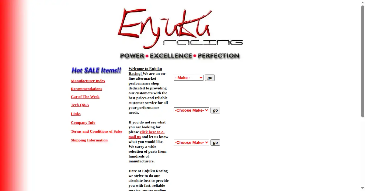 enjukuracing.com as the Internet Archive first saved it, 23 Jan 2002