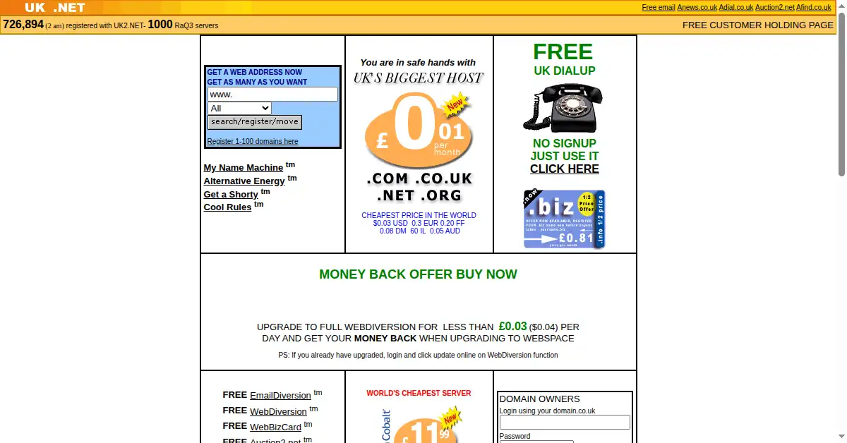 essaypro.com as the Internet Archive first saved it, 16 Feb 2003