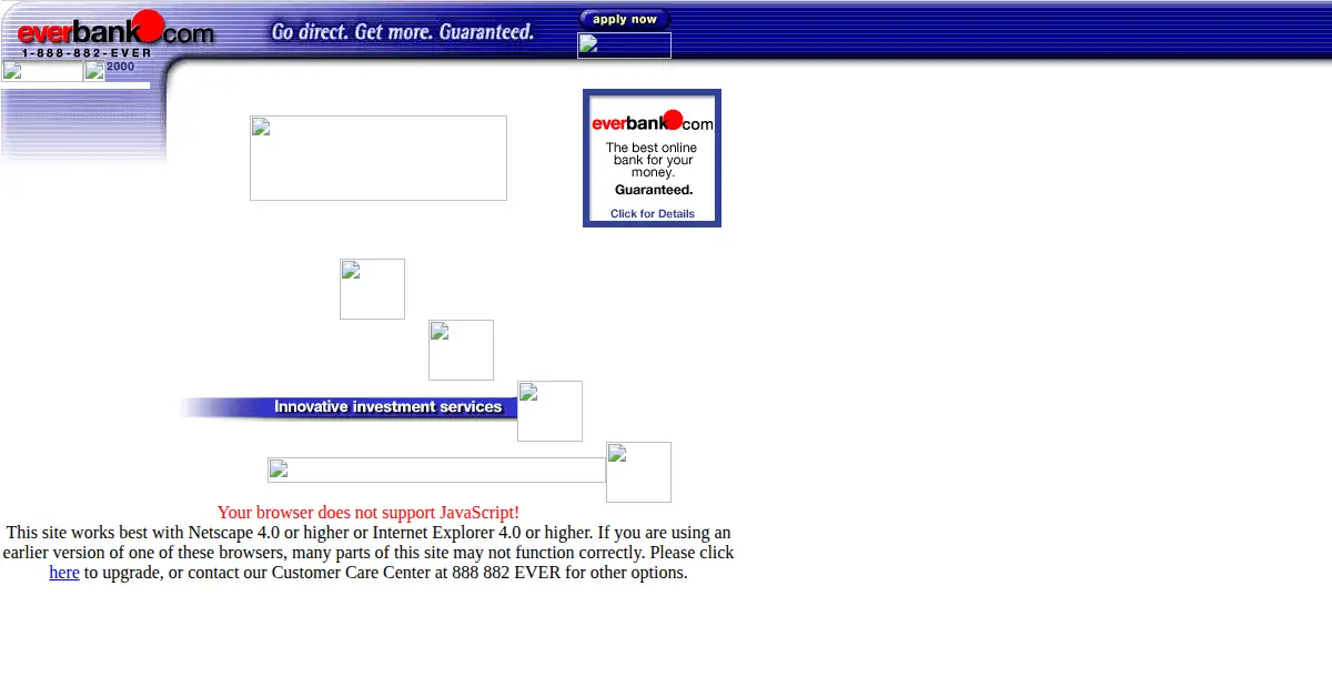 everbank.com as the Internet Archive first saved it, 28 Nov 1999