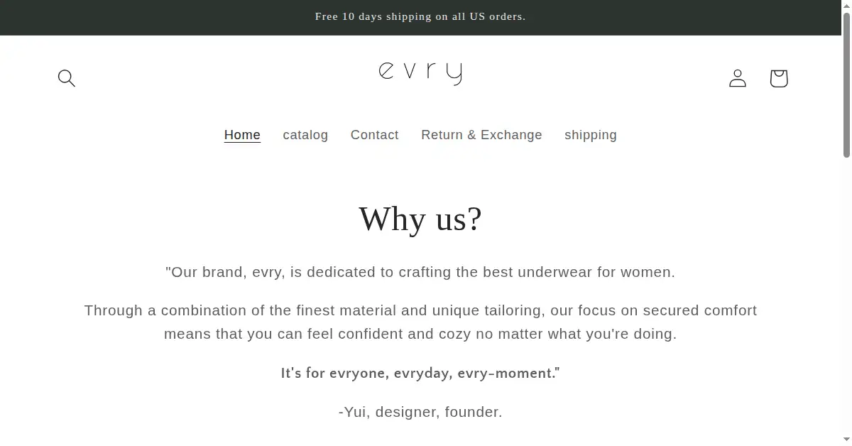 evryunderwear.com as the Internet Archive first saved it, 6 Jan 2024