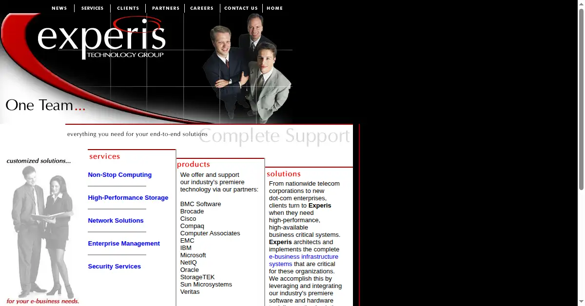 experis.com as the Internet Archive first saved it, 10 Apr 2001