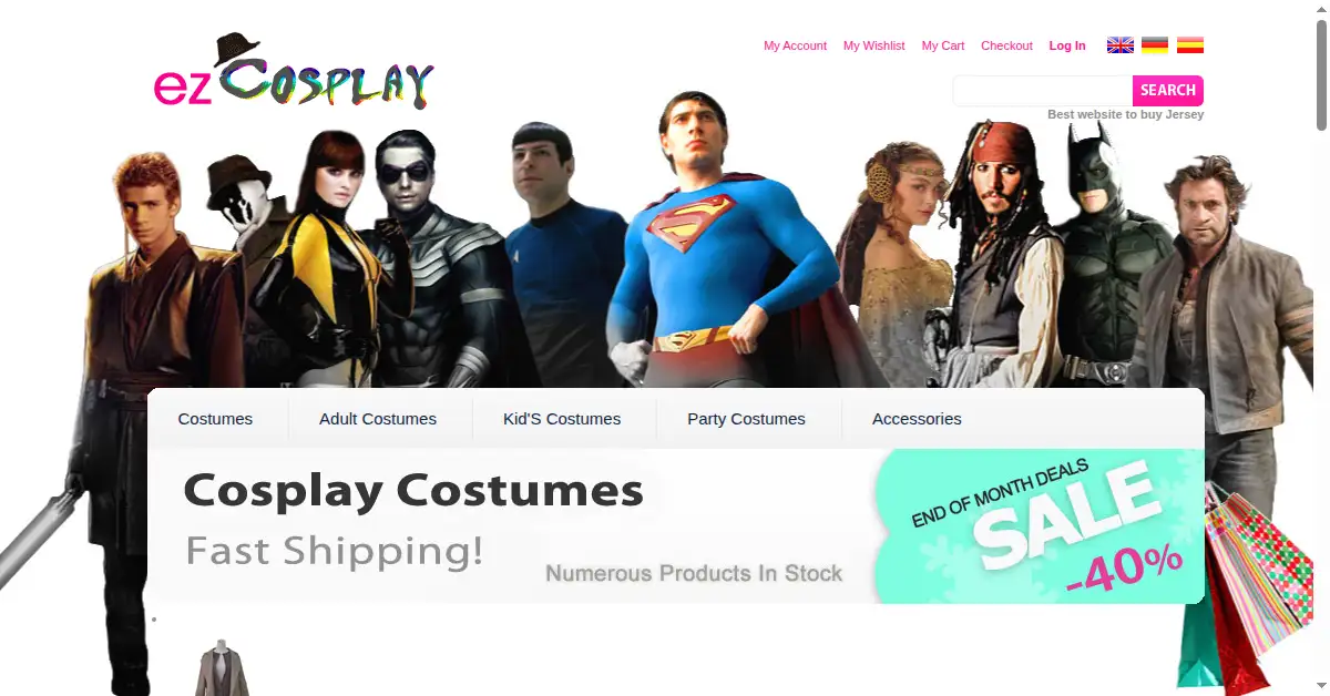 ezcosplay.com as the Internet Archive first saved it, 20 Nov 2009