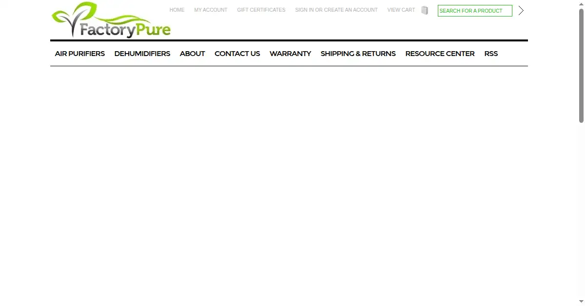 factorypure.com as the Internet Archive first saved it, 25 Mar 2013