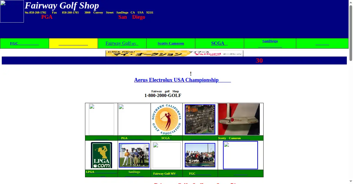 fairwaygolfusa.com as the Internet Archive first saved it, 11 May 2002