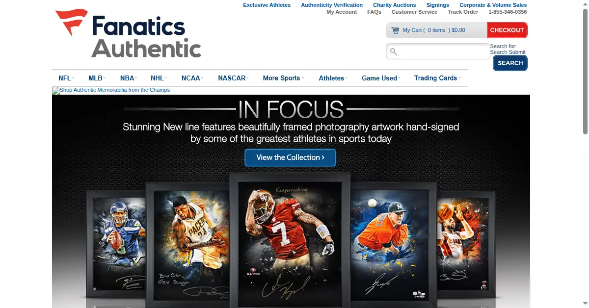 fanaticsauthentic.com as the Internet Archive first saved it, 13 Jan 2014