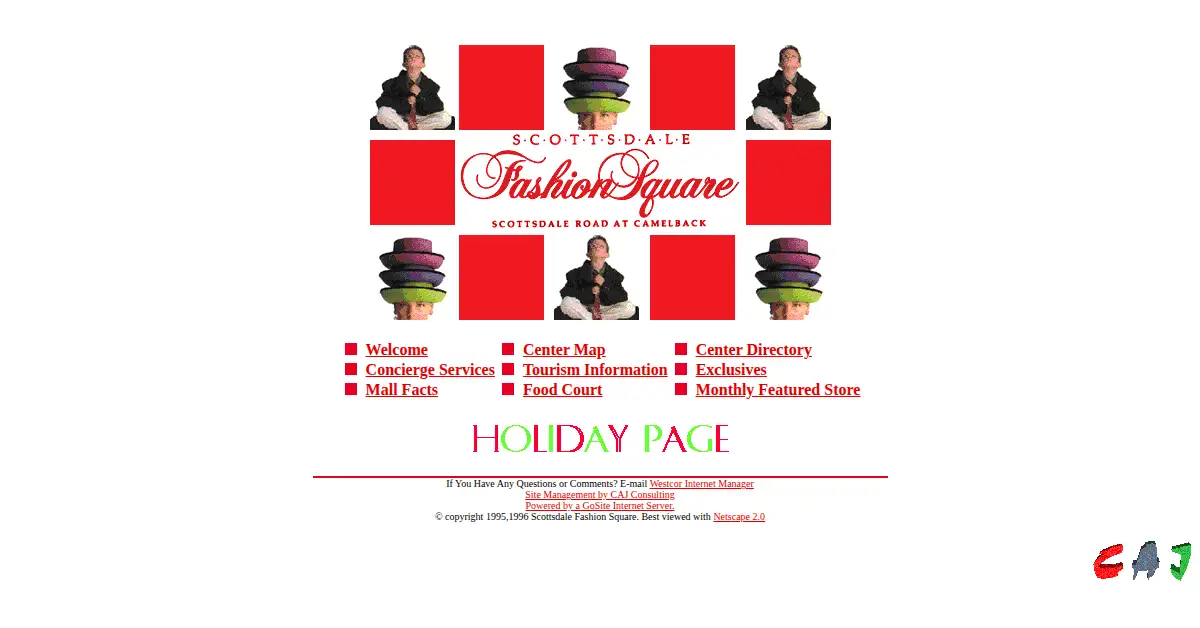 fashionsquare.com as the Internet Archive first saved it, 28 Dec 1996