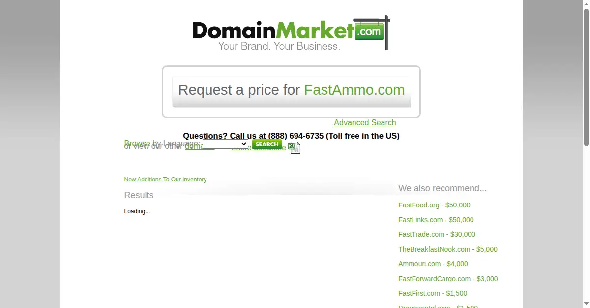 fastammo.com as the Internet Archive first saved it, 2 Feb 2011