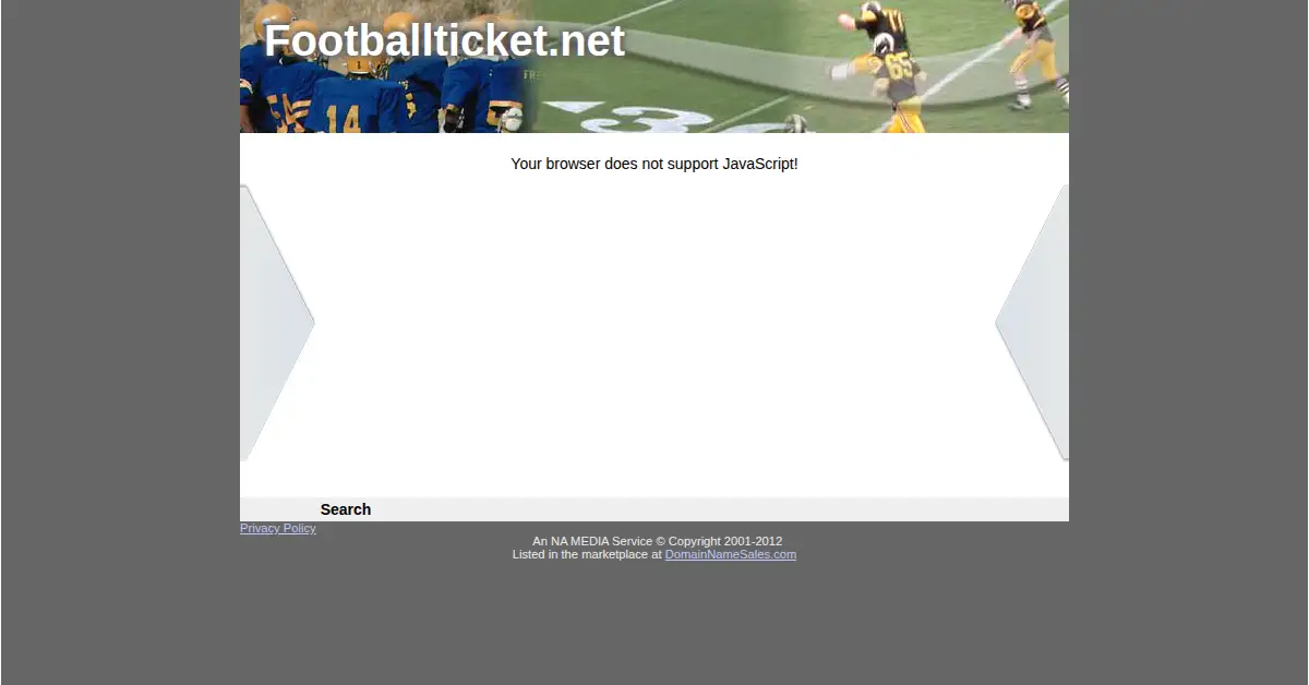 footballticket.net as the Internet Archive first saved it, 26 May 2013