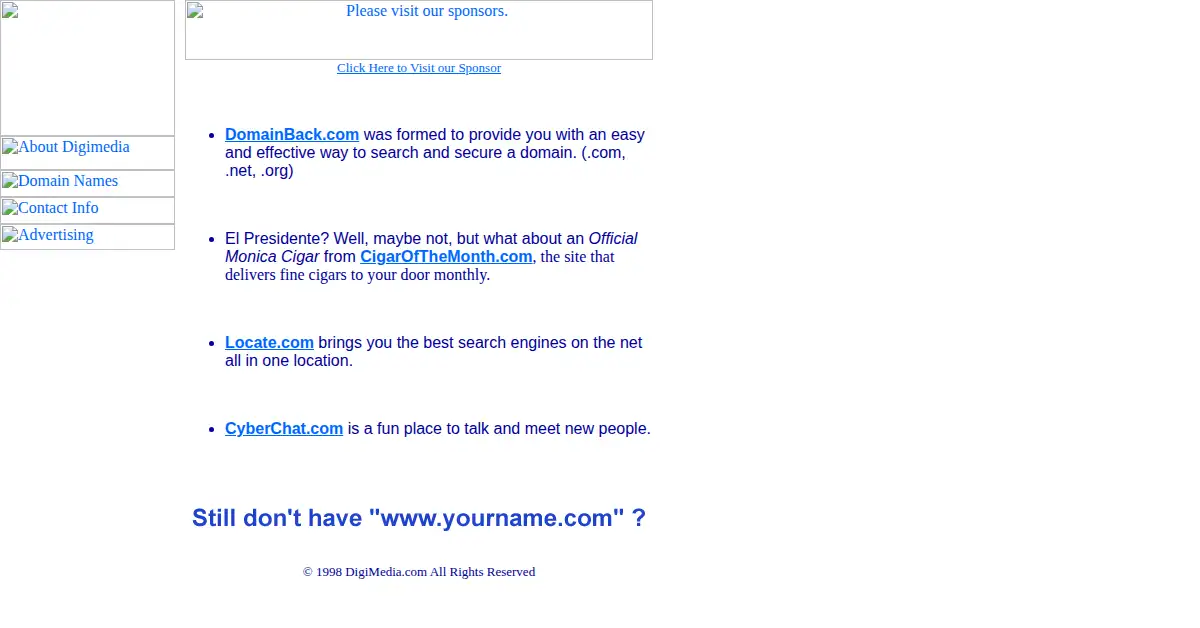 fragrance.com as the Internet Archive first saved it, 11 Nov 1998